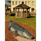 Folkston: Alligator in the park welcomes visitors to Folkston and the Okefenokee region of Georgia