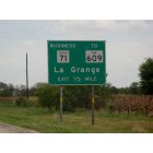 La Grange: La Grange, TX Exit Sign