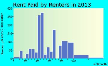 Burkburnett rent paid by renters for apartments graph