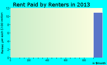 Blue Ridge rent paid by renters for apartments graph
