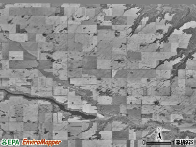 West Hope township, North Dakota satellite photo by USGS