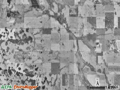 North Loma township, North Dakota satellite photo by USGS