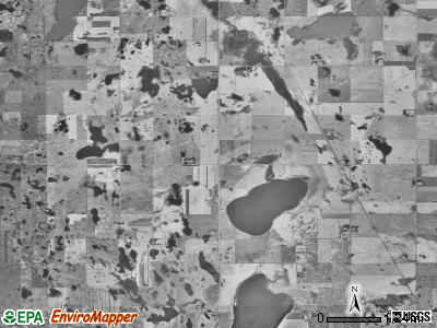 Rush Lake township, North Dakota satellite photo by USGS