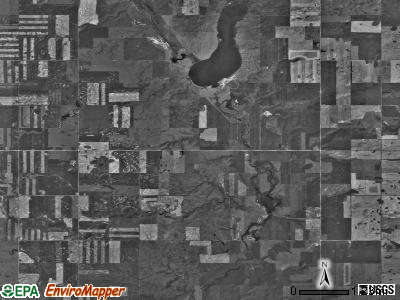 Oakland township, North Dakota satellite photo by USGS