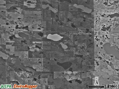 Elverum township, North Dakota satellite photo by USGS
