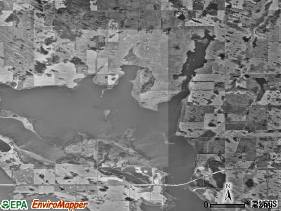 Pelican township, North Dakota satellite photo by USGS