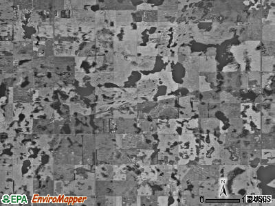 Ontario township, North Dakota satellite photo by USGS