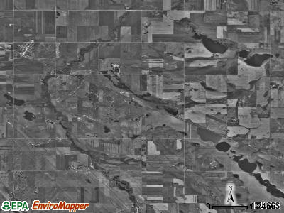 Karlsruhe township, North Dakota satellite photo by USGS