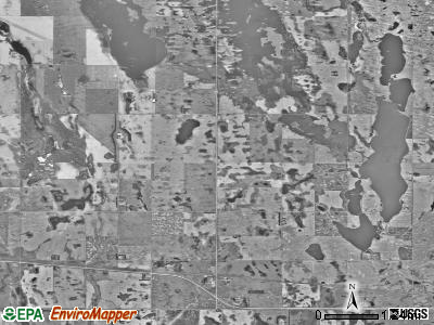 Rubin township, North Dakota satellite photo by USGS