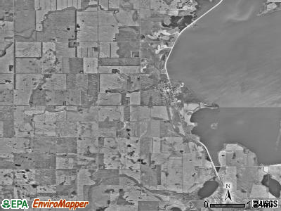 West Bay township, North Dakota satellite photo by USGS