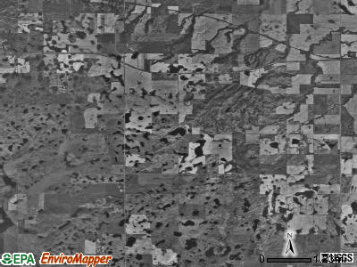 Butte township, North Dakota satellite photo by USGS