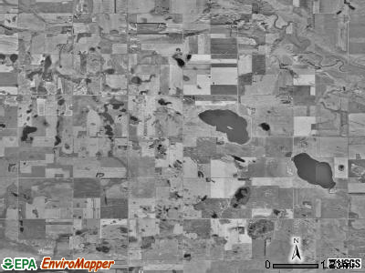 Valhalla township, North Dakota satellite photo by USGS