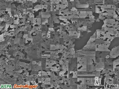 Denhoff township, North Dakota satellite photo by USGS