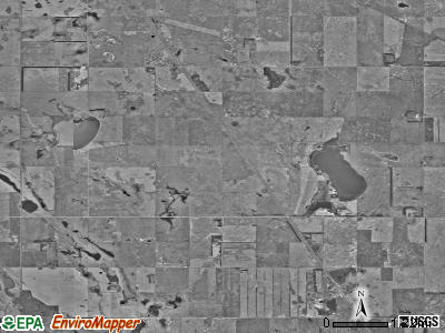 Melville township, North Dakota satellite photo by USGS