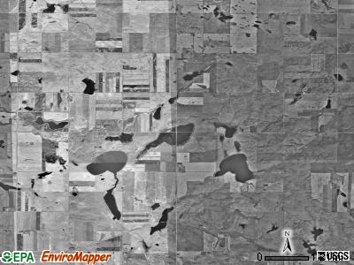 Canfield township, North Dakota satellite photo by USGS