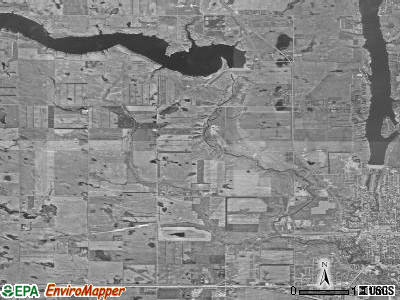 Midway township, North Dakota satellite photo by USGS