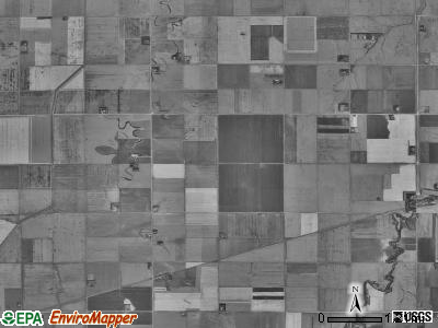Warren township, North Dakota satellite photo by USGS