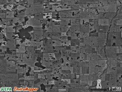 Ovid township, North Dakota satellite photo by USGS
