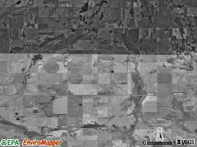 Denver township, North Dakota satellite photo by USGS