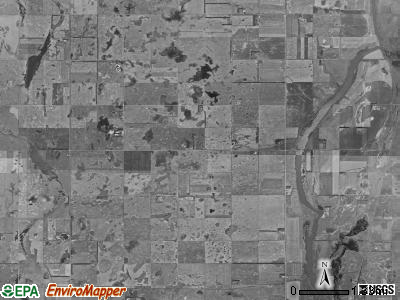 Hudson township, North Dakota satellite photo by USGS