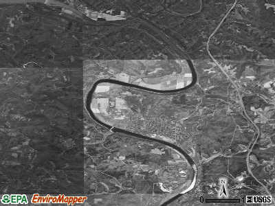 Muskingum township, Ohio satellite photo by USGS
