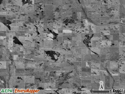Hartland township, South Dakota satellite photo by USGS