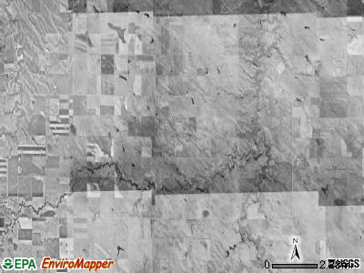 Rosebud township, South Dakota satellite photo by USGS