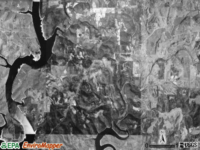 Bayou township, Arkansas satellite photo by USGS