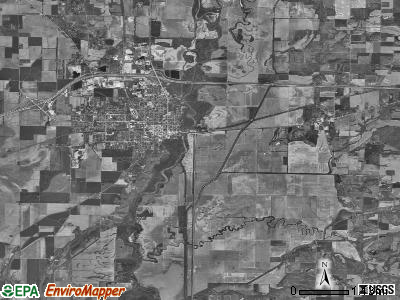 Vandalia township, Illinois satellite photo by USGS