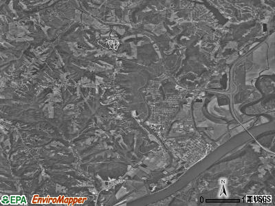 Lawrenceburg township, Indiana satellite photo by USGS