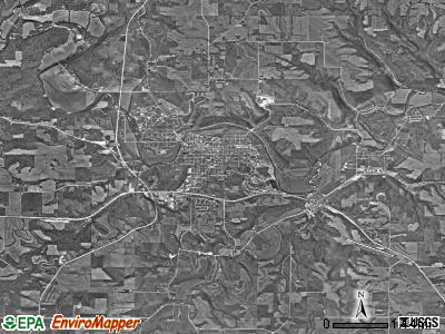 Decorah township, Iowa satellite photo by USGS