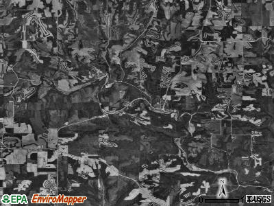 Paint Creek township, Iowa satellite photo by USGS