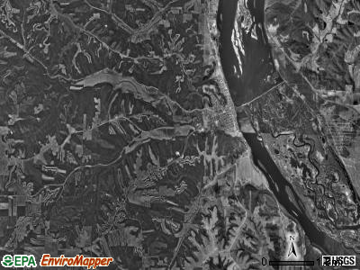 Bellevue township, Iowa satellite photo by USGS
