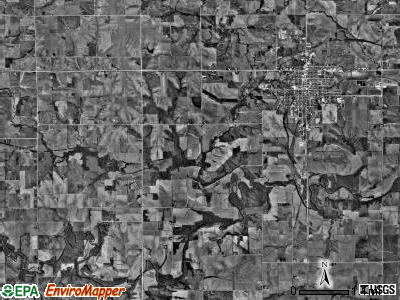 Sigourney township, Iowa satellite photo by USGS