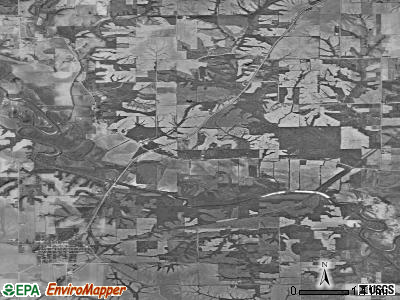 Brighton township, Iowa satellite photo by USGS