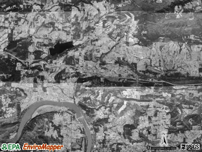 White Oak township, Arkansas satellite photo by USGS