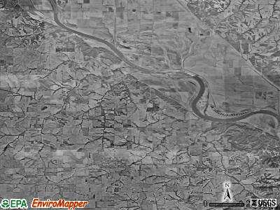 Iowa township, Kansas satellite photo by USGS