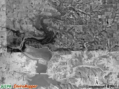 Ozawkie township, Kansas satellite photo by USGS