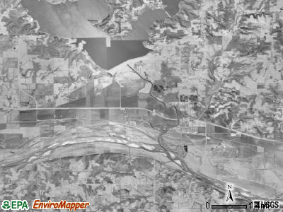 Kentucky township, Kansas satellite photo by USGS