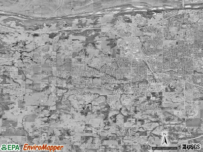 Mission township, Kansas satellite photo by USGS