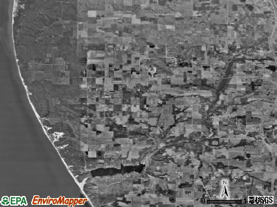 Benona township, Michigan satellite photo by USGS
