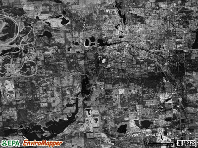 Milford township, Michigan satellite photo by USGS