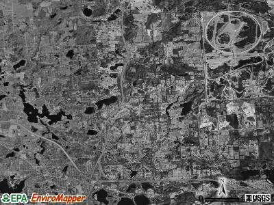 Brighton township, Michigan satellite photo by USGS