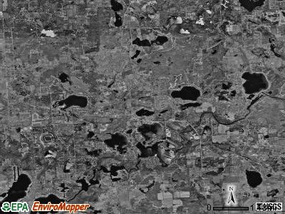 Hamburg township, Michigan satellite photo by USGS