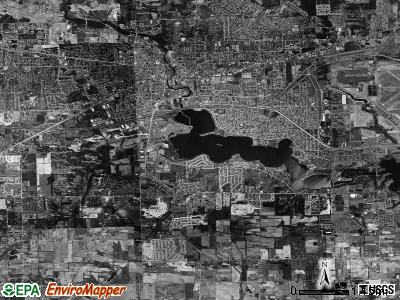 Ypsilanti township, Michigan satellite photo by USGS