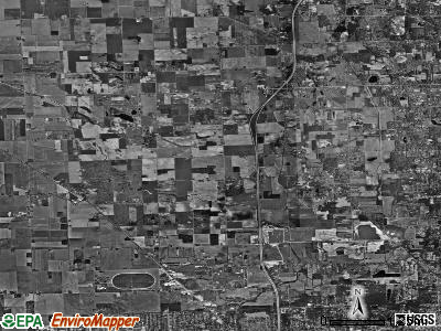 Whiteford township, Michigan satellite photo by USGS