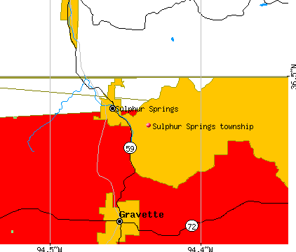 Sulphur Springs township, AR map