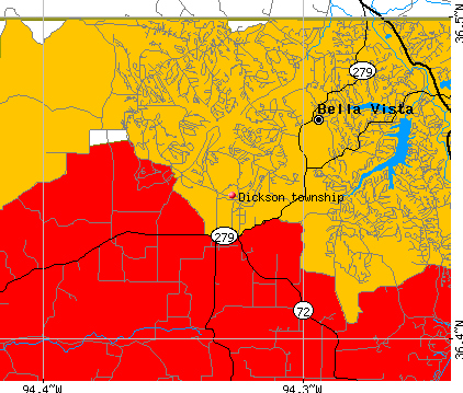 Dickson township, AR map