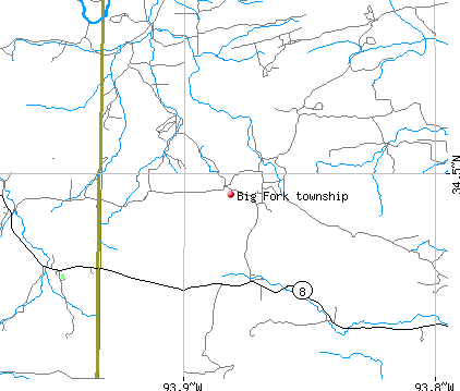 Big Fork township, AR map