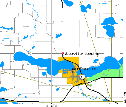Waterville township, MN map